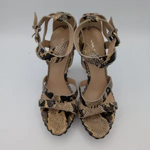 Via Spiga Snakeskin Print Jute Wrapped Platform Sandals Heels Tan‎ Brown 6M thumbnail 4