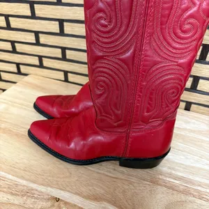 Vittorio Ricci Red Western‎ Cowgirl Boots Size 5 thumbnail 4