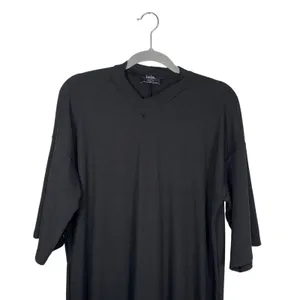 Dressed in Lala Ribbed V‎ Neck Midi Dress Black Size S Casual Basic Everyday thumbnail 2