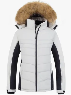 Women's Waterproof Insulated Faux Fur Winter Ski Puffer Jacket with Hood thumbnail 1