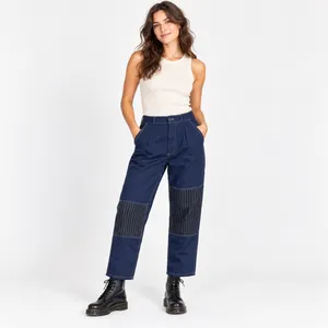 Sandrine Rose NWT Pants Women's 27 Navy Patchwork Workwear Indie Utility Ankle thumbnail 12