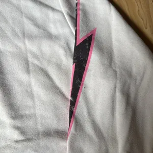 Z Supply Women's Cream Sweatshirt with Pink and Black Lightning Bolt thumbnail 2