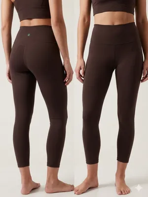 Athleta Transcend Mid Rise 7/8 Tight Athletic Yoga Running Brown Soft Large. thumbnail 2