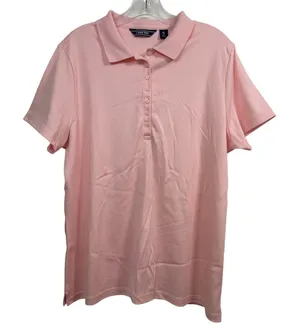 Lands End Womens XL 18 Pink Pima Cotton Short Sleeve Polo Shirt Classic Top thumbnail 1