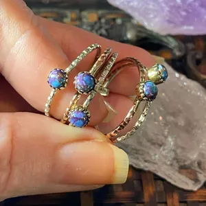 Two-Tone Copper Purple Turquoise Arizona Multi Band Ring Size 9.5 thumbnail 6