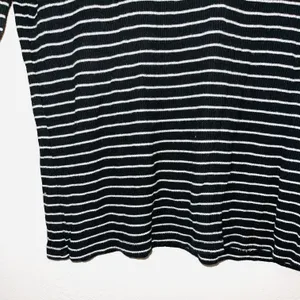 American Eagle Black Soft & Sexy Striped Rib Tee thumbnail 6