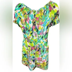 Allison Taylor Water Color Abstract Crinkle Top Size Medium Color Block‎ thumbnail 6