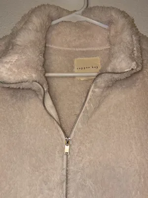 Copper Key Cream Sherpa Fleece Full Zip Jacket Medium thumbnail 8