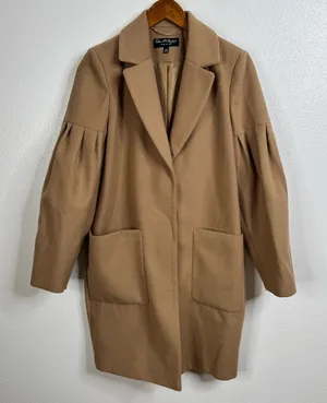 Miss Selfridge Tan Peacoat with Pleated Sleeves Size 4‎ thumbnail 1