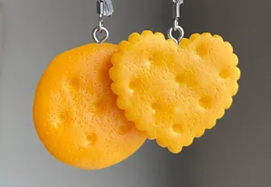 Handmade Kawaii harajuku y2k style biscuit earrings🩷 thumbnail 2