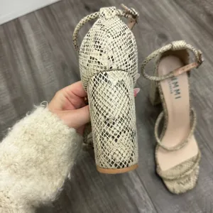 Simmi London Myra Snake Block Heeled Sandals in Beige Snake Size 7 thumbnail 7