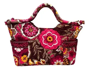 Vera Bradley 2009 Carnaby Floral The‎ Gabby Quilted Tote Handbag Pink Boho Chic thumbnail 1