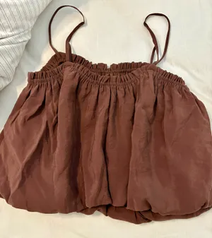 Zara Brown Balloon Bubble Top thumbnail 3