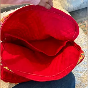 Vera Bradley Red Paisley Crossbody Laptop Document Bag thumbnail 4