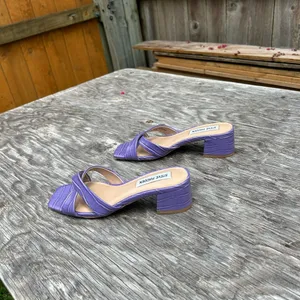 Steve Madden Women Gaia Block Heel Slide Sandals Size 6.5 Violet‎ Faux Leather thumbnail 6