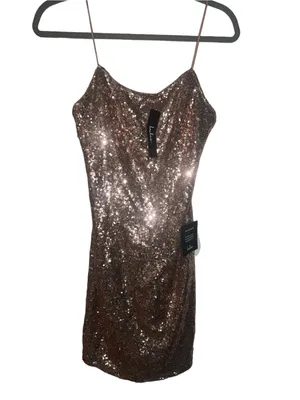 Lulu's Bring It Rose Gold Sequin Mini Slip Bodycon Dress thumbnail 8