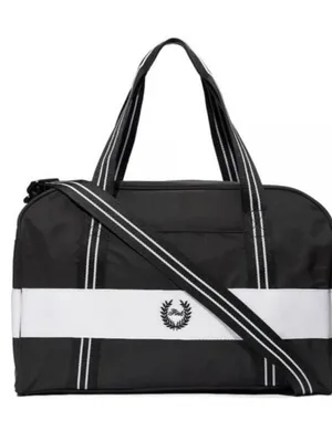 Pink Travel Duffel Bag with Striped Strap thumbnail 1