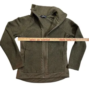 The North Face Fleece Jacket Full Zip Sherpa Olive Green Athletic High Neck thumbnail 5