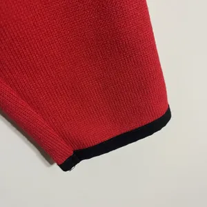 PINK‎ Victoria's Secret Crop Knit Hoodie Red Sweater Pullover Top Size Medium thumbnail 2