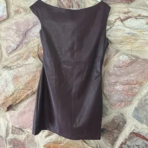 Commense Asymmetrical Cold-Shoulder PU Leather Dress size L thumbnail 4