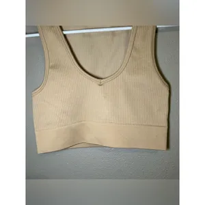 Aerie Offline Recharge Least Support Neutral Ribbed Sports Bra Womens Size Small thumbnail 4