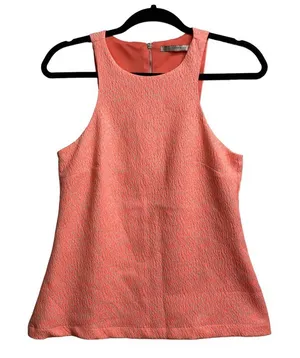Zara Trafaluc Womens Neon Animal Print Tank Top Size Medium Orange Pink‎ Coral thumbnail 1