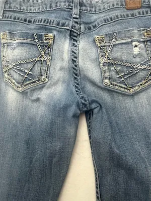 BKE Kate Boot Womens Medium Wash Stretch Bootcut Distressed Denim Jeans 30x33.5 thumbnail 11