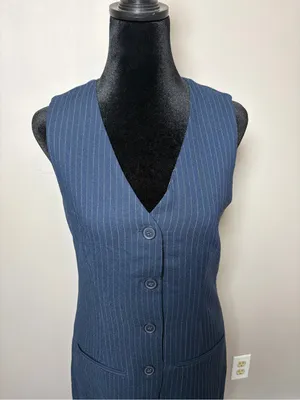 Abercrombie & Fitch Pinstripe Midi Sleeveless Dress NWT Small thumbnail 3