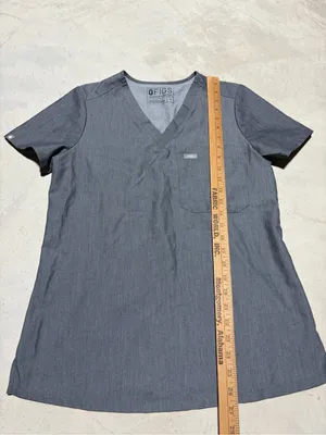 FIGS V-Neck Scrub Top Gray small thumbnail 3