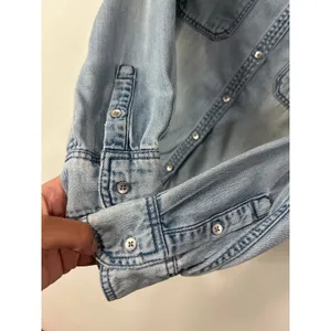 Mango Faded Denim Shirt 90s Model Off Duty XXS thumbnail 5