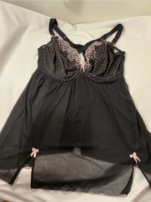 Elomi Black Bra with Pink Polka Dot Detail sexy thumbnail 1