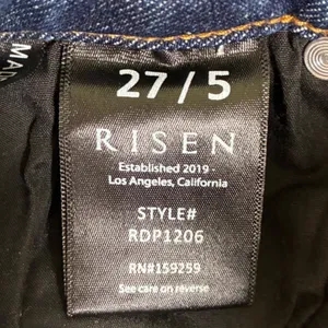 Risen Los Angeles Womens Distressed Straight Leg Jeans Medium Wash Raw Hem 5 thumbnail 4
