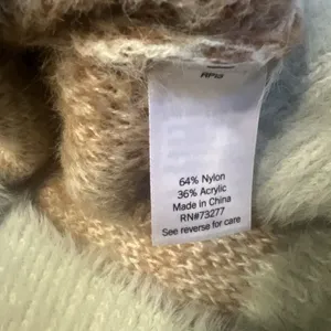 SO Fuzzy Cropped Flower Print Sweater Aqua Brown M thumbnail 4