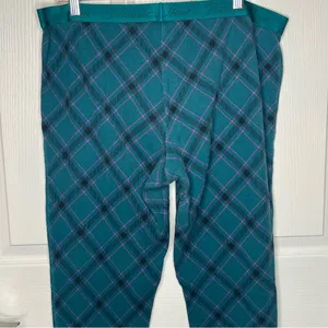 Victoria’s Secret Sz XL Long Pajama Set Teal Purple Black Argyle Plaid thumbnail 16