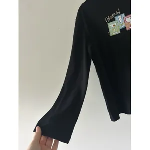 Vintage Women’s Martini Glass Black Shirt Retro Artsy Funky Vibes Size Large thumbnail 5