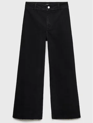 Mango Catherin Culotte High-Rise Jeans NWT Black Denim Size 0 EUR 32 thumbnail 3