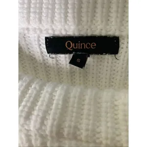 Quince 100% organic cotton fisherman crew sweater ivory women's size small thumbnail 3