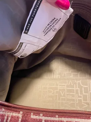 Diane Von Furstenberg Burgundy Monogram Travel Duffel with Dark Brown Trim thumbnail 9