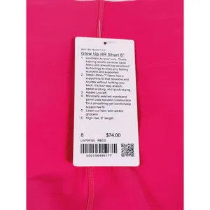 NWT Lululemon Glow Up High Rise Biker Shorts Compression Size 8 Pink Raspberry thumbnail 5