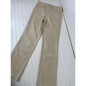 NWOT Zara Khaki High Waisted Straight Leg Pants Neutral Career Casual Womens 6 thumbnail 2