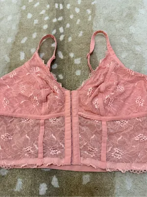 Colsie Target light pink lace corset bralette women’s size XL thumbnail 4