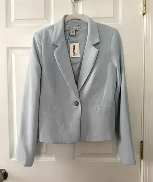 Rachel Zoe Pale Blue Single-Button Tailored Blazer thumbnail 1