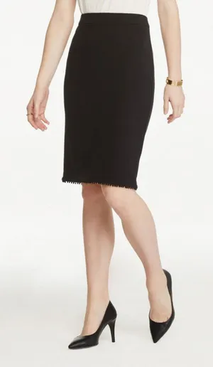 NWT Ann Taylor Factory Black Trimmed Pencil Skirt thumbnail 1
