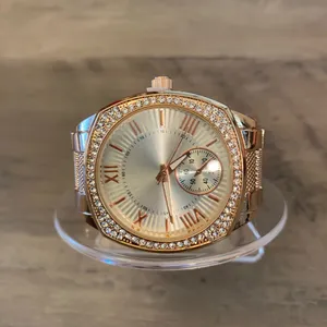 NEW BRONZE Crystal Lady Luxe Watch Stainless Steel Band Classic Quartz Time thumbnail 5
