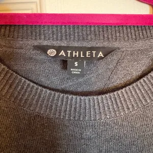 Athleta Highland Crossback Sweater Charcoal Gray Open Back Athleisure Womens S thumbnail 3