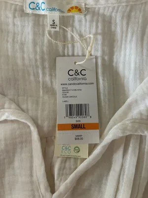 C&C California White Linen Tank Top thumbnail 4