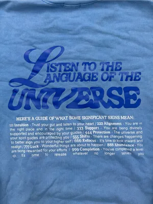 The Mayfair Group Sweatshirt Women’s XS Blue Language Of The Universe Crewneck thumbnail 7