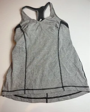 Lululemon Striped Tank Top Racerback Built-In Bra Athletic Workout Gym‎ Size 8 thumbnail 1