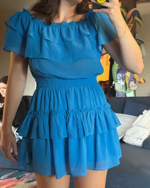 Blue Ruffle Dress thumbnail 1