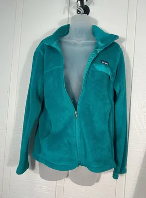 Patagonia Women’s Teal Green Full Zip Fleece Jacket Size Medium EUC thumbnail 1